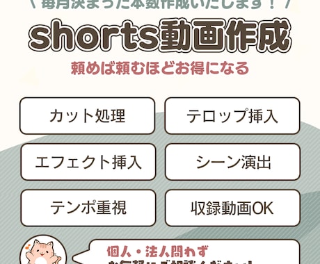 毎月shorts動画を制作致します shorts動画投稿を習慣化しませんか? イメージ1