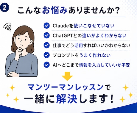 Claude活用をマンツーマンで教えます Claudeを実践形式でレッスン イメージ2