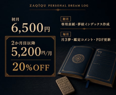 鑑定コメント付きパーソナル夢日記を作ります 月3つの夢を読み、1か月の心の変化を振り返れます イメージ2