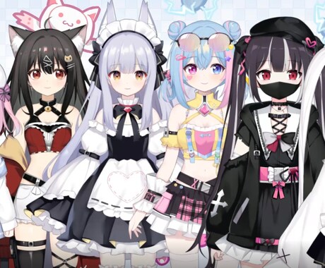 LIVE2Dキャラデザ～モデリング全行程作ります ７種類の表情差分から３種類無料で選べます！著作権譲渡 イメージ2