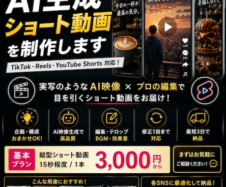 AIショート動画を制作します SNSで目を引く実写風AI動画を制作 イメージ1