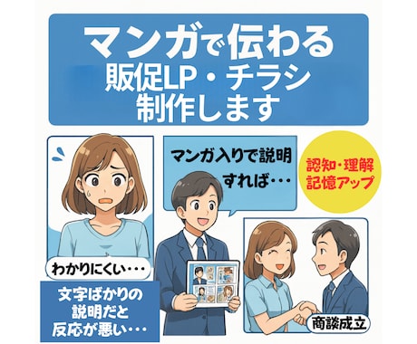 マンガで伝わる販促LP・チラシ制作します イメージ1