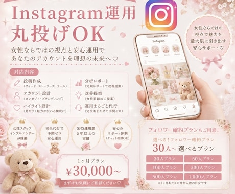安心安全に運用代行します こちらは1ヶ月プランです。定期購入可能です。 イメージ1