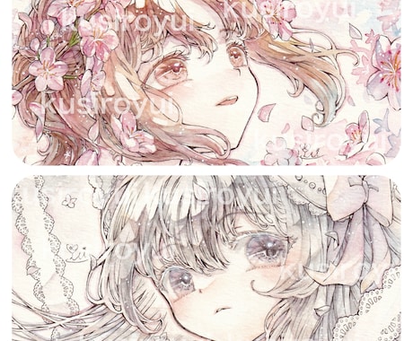 お礼品用、パネル開き用イラストお作りします 透明水彩で繊細なイラストをお描きします イメージ2