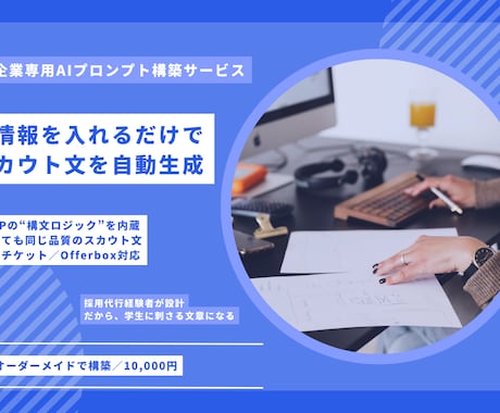 採用特化AI│反応率UPスカウト文を自動生成します 学生情報入れるだけ反応率UPスカウト自動生成｜プロンプト構築 イメージ1