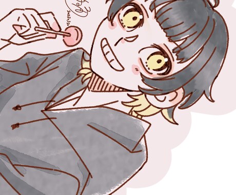 アイコン描きます デフォルメから等身までのSNS使用可能アイコン描きます イメージ1