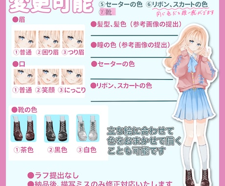 商用利用OK桜と春服量産イラスト描きます 早期購入でバストアップトリミング加工イラストが付いてきます! イメージ2