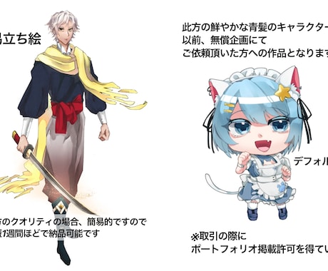 手軽に使用出来るイラスト描きます 1枚絵、簡易立ち絵、好きな食べ物ゆるゆるイラスト、アイコン用 イメージ2