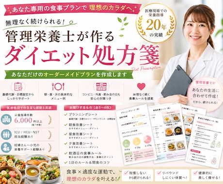 管理栄養士が作るダイエット処方箋作ります イメージ1