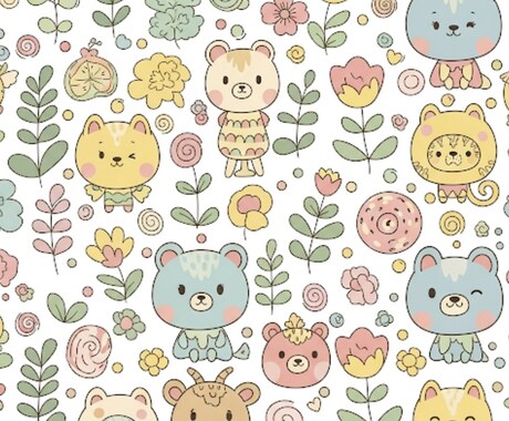 キュートな模様イラストを作成します 癒やしと明るさを届ける可愛い模様イラスト。 イメージ2