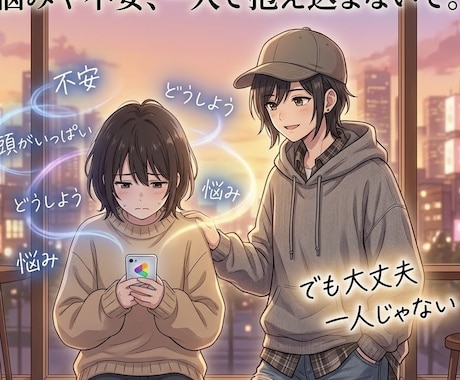 どうしようもない不安時にチャットで寄り添います アナタは一人じゃないから、大丈夫。 イメージ1