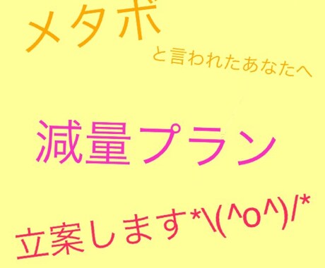 メタボ・予備軍のあなたへ☆あなたに適した減量プランを立案します！ イメージ1