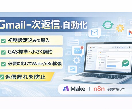 Gmail一次返信を自動化します 問い合わせ初動を整えて返信遅れを防止します イメージ1