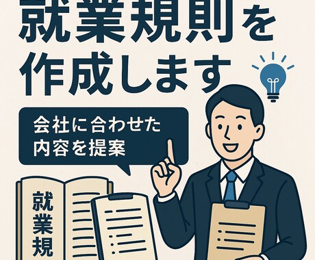 社労士が☆助成金☆に必要な☆就業規則☆作成します ☆7月中限定特価☆助成金も受給できる就業規則・規定作成 イメージ1