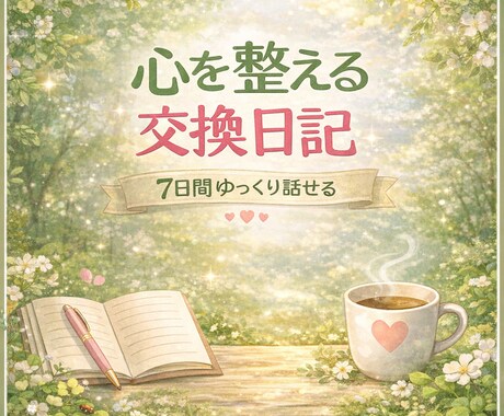1日1通♡心を整える7日間の交換日記をお届けします 今日の気持ちをここに書くだけで、心が少し軽くなる イメージ1