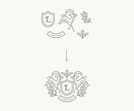 エンブレムや紋章風のイラストを作成します ロゴマークやシンボルマークなどにご活用ください。 イメージ2