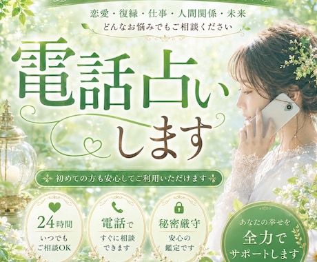 すぐに電話で占い対応できます 電話で運勢など、悩み事&愚痴などを聞いて占います。 イメージ1