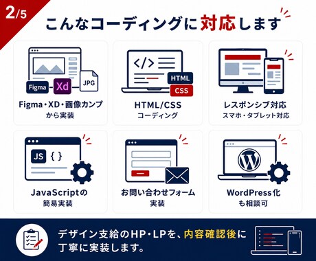 制作会社様向けにHP・LPコーディングを代行します デザイン支給のHP・LPを丁寧に実装 イメージ2