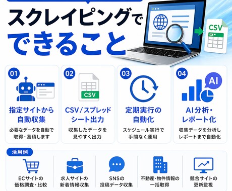 Webスクレイピングツールを開発します 欲しいデータを自動で収集する仕組みを作ります イメージ2
