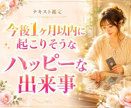 今後1ヶ月以内に起こるハッピーな出来事を占います 恋愛★仕事★お金★人間関係★幸運★出会い★チャンス★未来 イメージ1