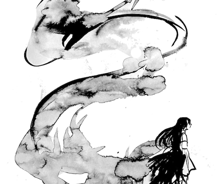 手描き水墨画風イラスト制作｜和の美を描きます 現役イラストレーター