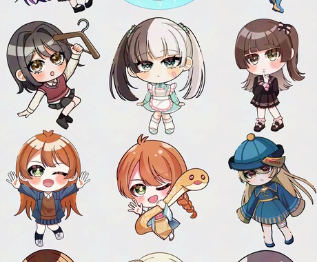 ミニキャラのイラストを作成します SNSアイコン等に使えるミニキャライラスト作成します！ イメージ2