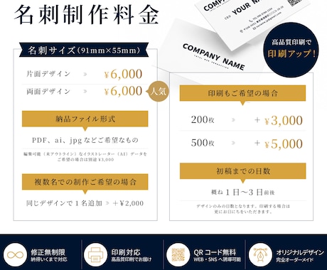 はじめての方でも大歓迎！印象的な名刺を作成します おしゃれで洗練された名刺を作成します。 イメージ2