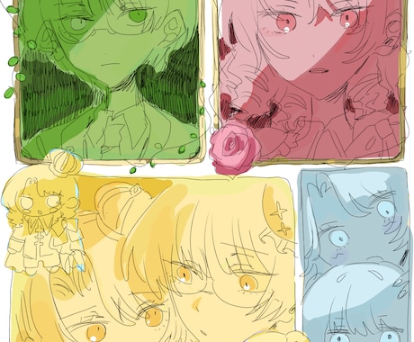 3L◯ 白黒ラフ詰め込み絵お描きします 漫画線でザクザクとした描き込みを行います！ イメージ2