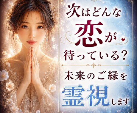 次はどんな恋が待っている？未来のご縁を霊視します あなたに訪れる恋愛の流れと運命のご縁を丁寧に読み解きます イメージ1