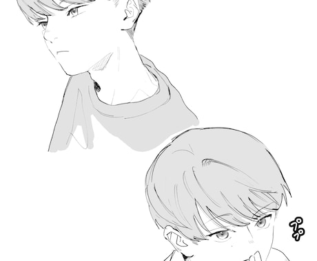 コミック調のモノトーンイラストお描きします 漫画風の一枚絵や挿絵など、無彩色イラストおまかせください！ イメージ2