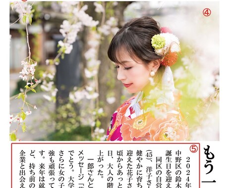 ハタチや成人を記念して祝う新聞紙面を作成します 簡単な取材シートに記入するだけで全国紙現役新聞記者が記事化！ イメージ1