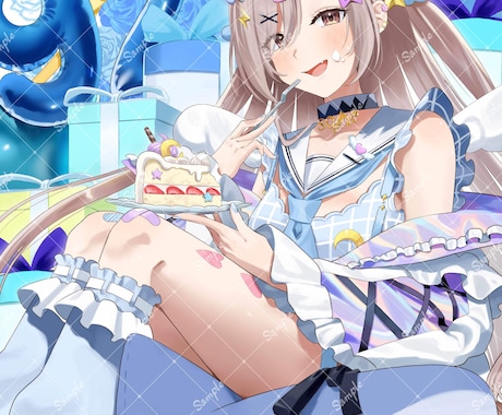歌みた・SNS・サムネ用高品質一枚絵制作します 透明感×高彩度で目を引く一枚絵を表現します！ イメージ2