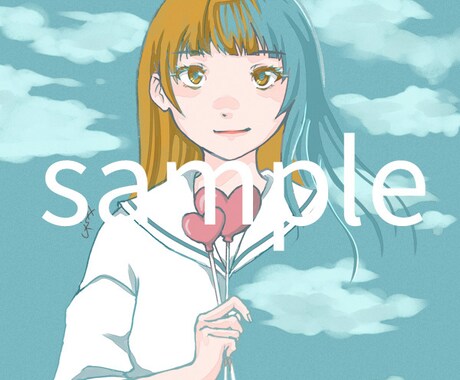 SNSアイコン描きます おしゃれで目を引くワントーンカラーのイラストです♪ イメージ2