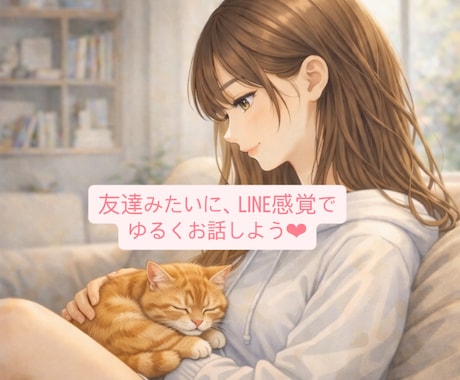 LINE感覚❁﻿友達みたいにゆるくお話します 恋愛・愚痴・他愛の無い話・仕事・趣味どんな話でもOK‪‪❤︎ イメージ1
