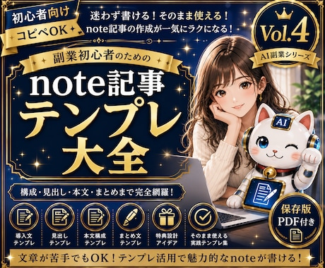 初心者向けnote記事テンプレ大全完全版販売します イメージ1