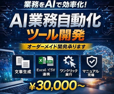ChatGPT×Python自動AIツール作ります 面倒な入力・文章作成・情報整理をAIに任せませんか？ イメージ1