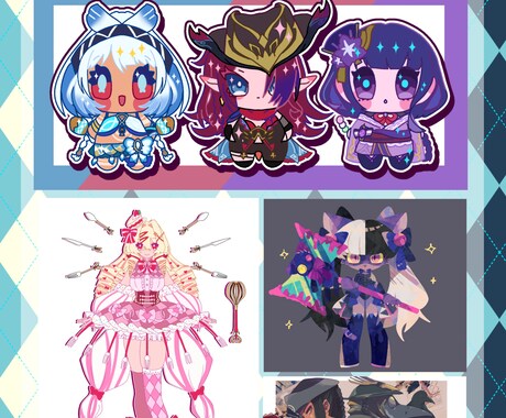 サムネイルやデザイン、幅広いイラスト制作を行います デフォルメから等身まで幅広いタッチが得意です イメージ2