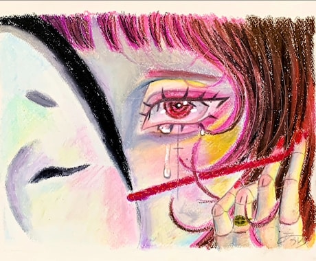 オリジナルキャラクター描きます オリジナルキャラクターのクレヨン画いかがですか？ イメージ2