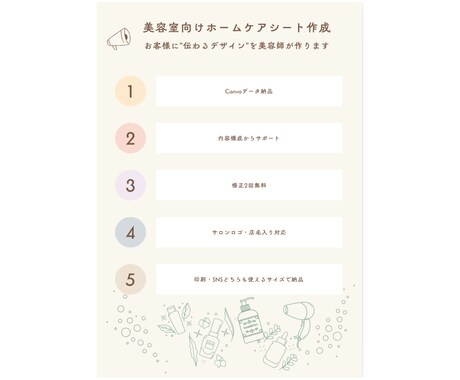 美容師が作るホームケアシート。販促資料を作成します Canva対応◎わかりやすく伝わる資料を制作します イメージ1