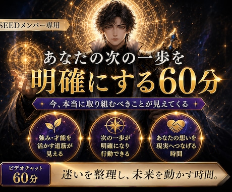 60分であなたの次の一歩を明確にします イメージ1