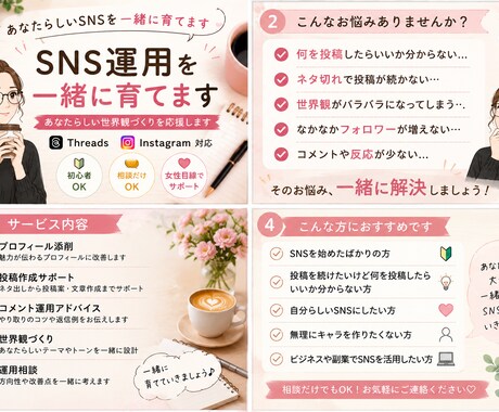 Threads・SNS運用を一緒に育てます あなたらしい世界観づくりを応援します イメージ2