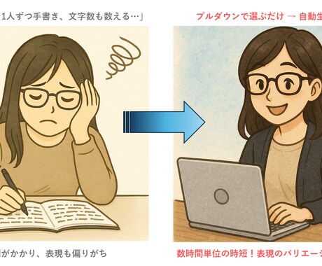 オーダーメイド◎先生向け通知表コメント作成します 通知表コメントを先生ごとにカスタマイズして自動生成！ イメージ2
