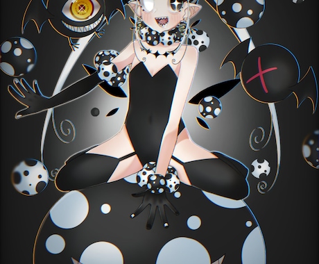 可愛いキャラクタイラストを描きます 病み系でもゆめかわ系でもなんでもあなたの好きな癖描きます イメージ1