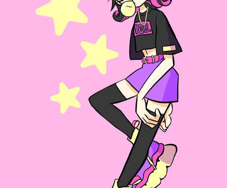 各種SNSのアイコン等に使えるイラスト描きます ポーズ服装アクセサリー等の追加料金なし⭐リクエスト聞きます！ イメージ2