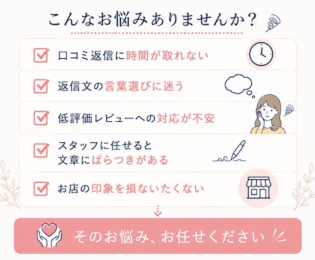 口コミ返信の業務委託承ります お店の想いを大切にした、誠実な口コミ返信を代行します イメージ2
