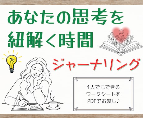 ジャーナリングで、あなたの思考を紐解きます 思考のコリをほぐして、しなやかな捉え方を身に着けよう♪ イメージ1