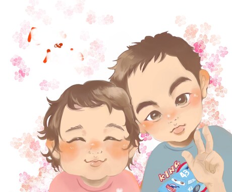 ふんわりとあたたかいテイストの似顔絵を描きます 写真とはひと味違う残し方をしませんか？ イメージ1