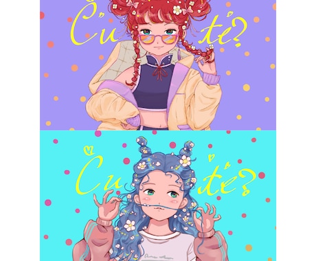 ポップでかわいいイラスト描きます アイコン！配信素材！グッズ！挿絵！などに！ イメージ2