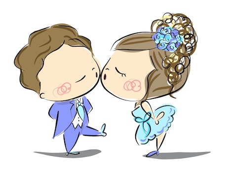 新郎新婦のイラスト描きます 幸せのお手伝いをさせてください♥ イメージ1