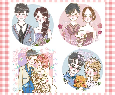 可愛いウェディングイラスト作成します 結婚式にぴったりの可愛いウェディングイラスト作成します！ イメージ2